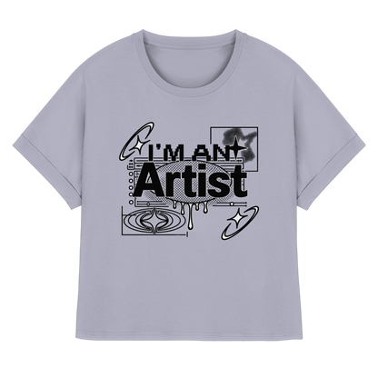 The Artist BASiCS - T-shirt da donna in cotone biologico con maniche a giro