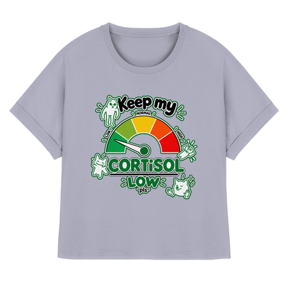 low CORTiSOL - T-shirt biologica da donna con maniche arrotolate