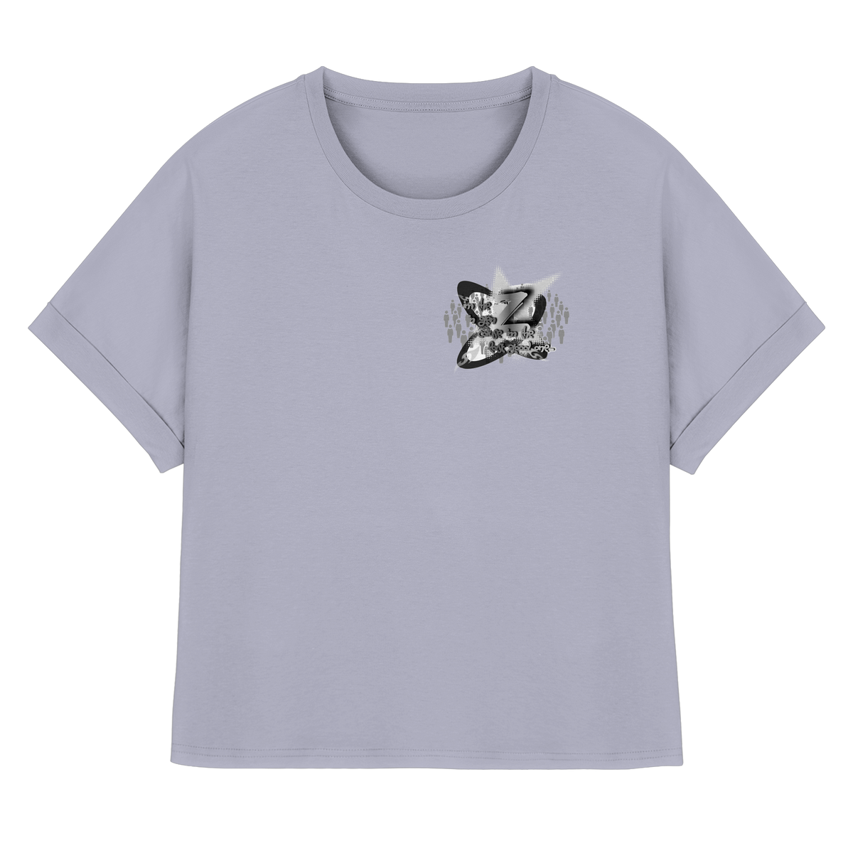 The Rebellion Z BASiCS - T-shirt da donna biologica con maniche con risvolto
