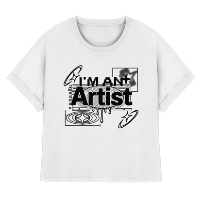 The Artist BASiCS - T-shirt da donna in cotone biologico con maniche a giro