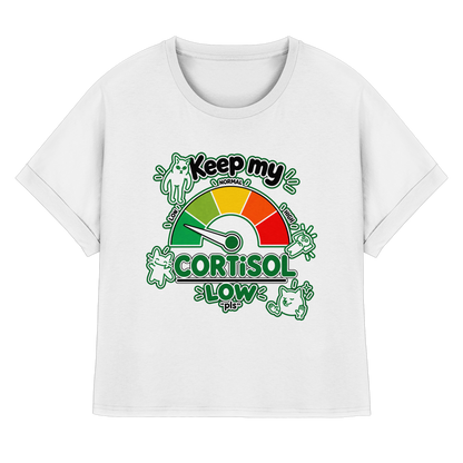 low CORTiSOL - T-shirt biologica da donna con maniche arrotolate