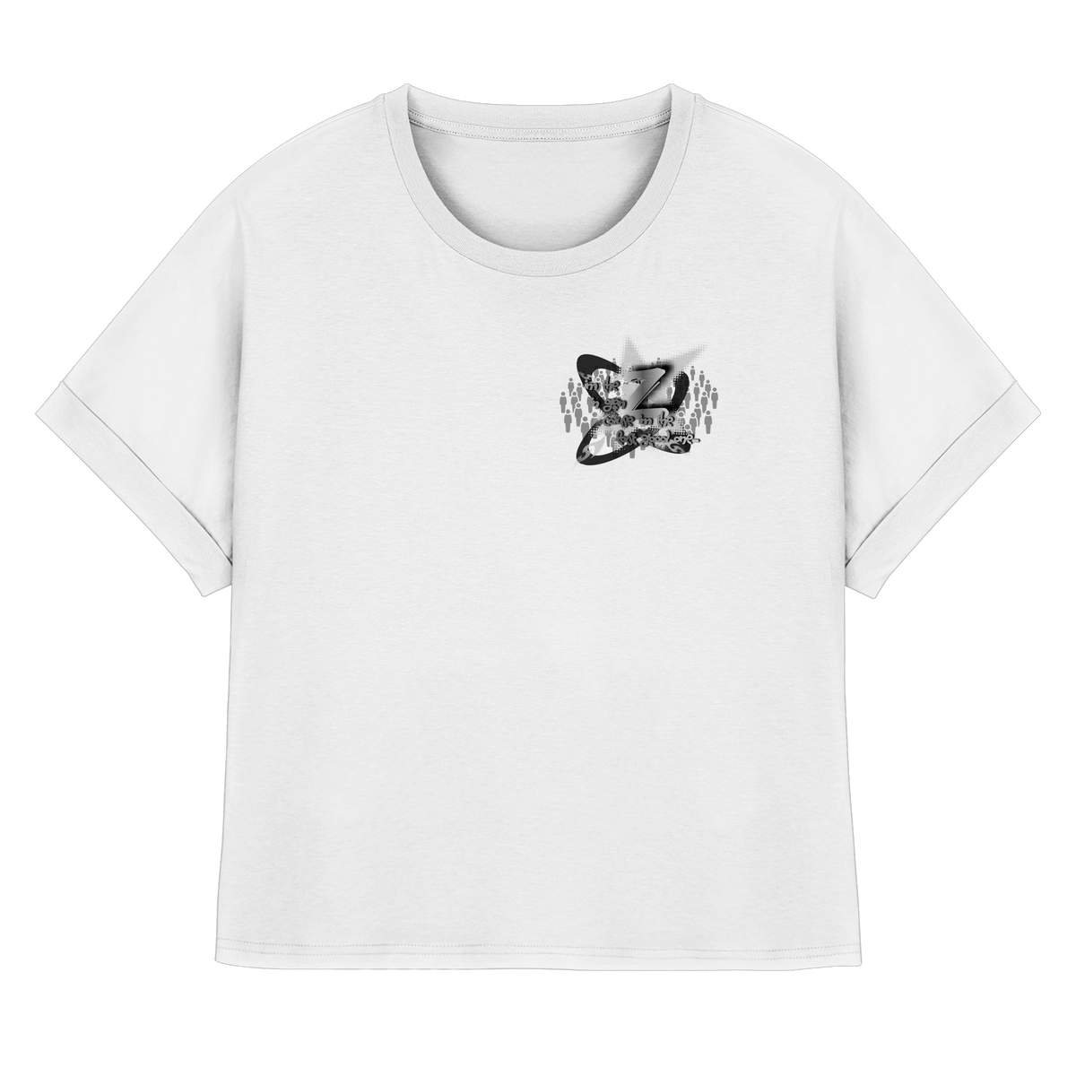 The Rebellion Z BASiCS - T-shirt da donna biologica con maniche con risvolto