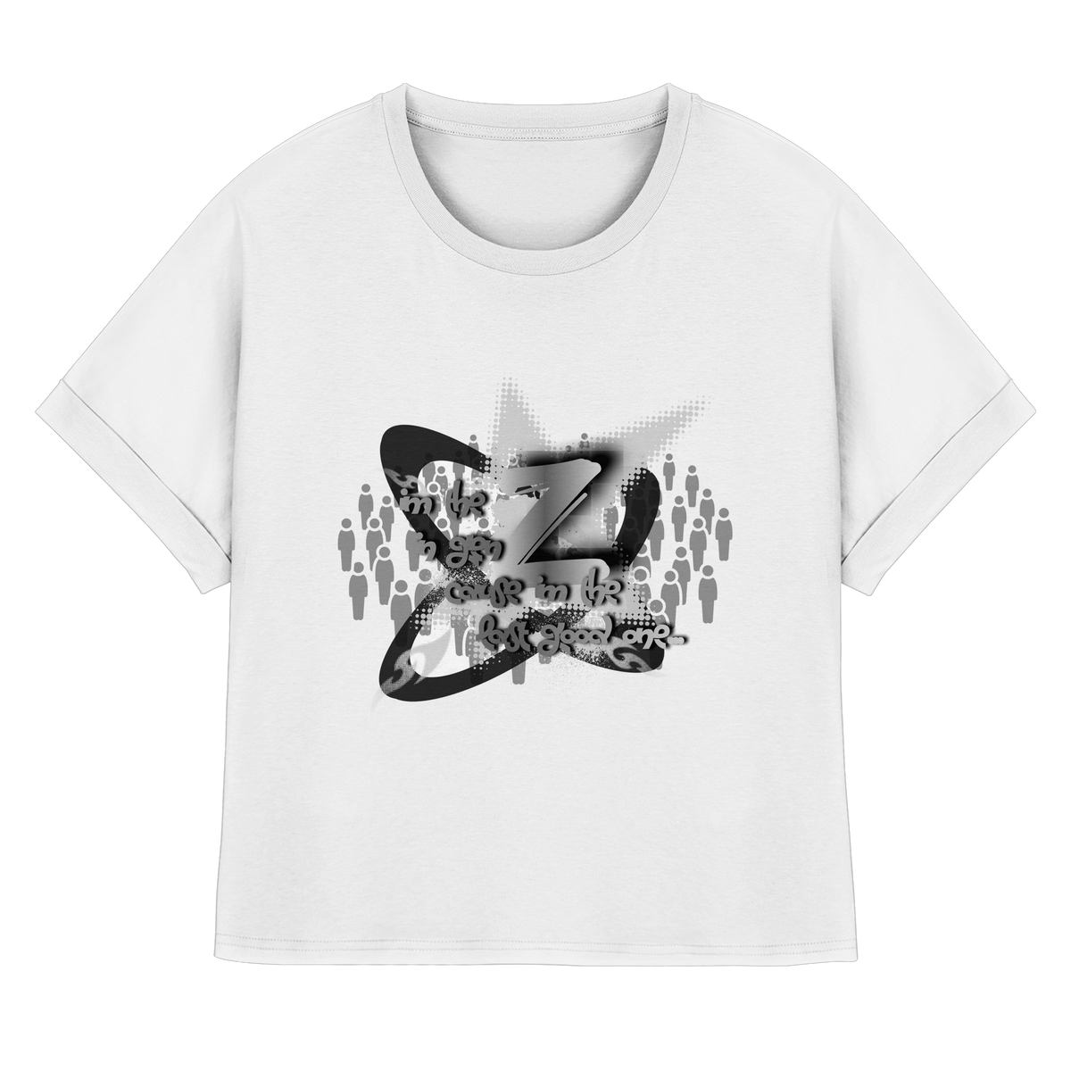 The Rebellion Z BASiC - Kadın Organik Kıvrık Kollu Tişört